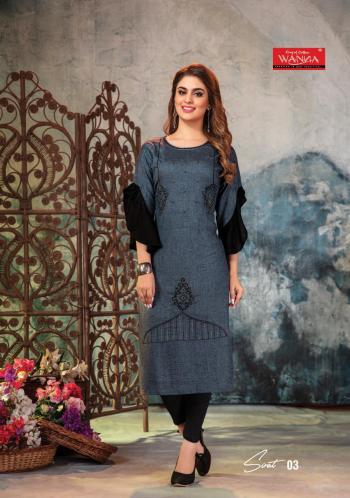 Wanna Sirat Rayon Denim kurtis wholesaler