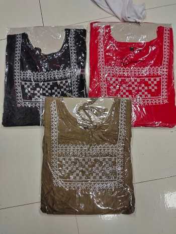 Rayon Embroidered Western Tops