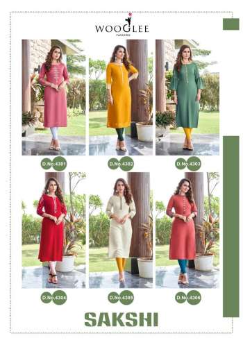 Wooglee Sakshi Rayon Casual wear kurtis wholesaler