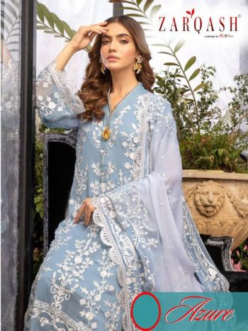 Zarqash Azure georgette Pakistani Suits wholesaler