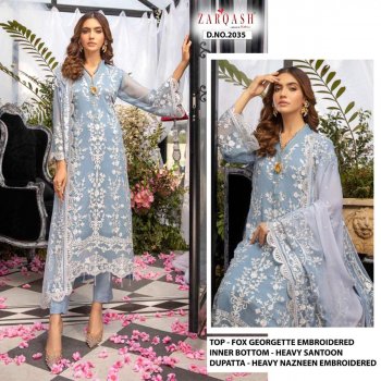 Zarqash Azure georgette Pakistani Suits wholesaler