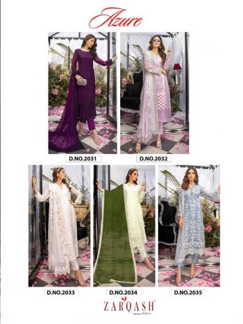 Zarqash Azure georgette Pakistani Suits wholesaler