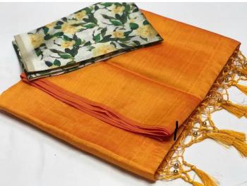 Zoya Silk plain Saree with Digital print Blouse Buy wholesale price