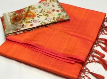 Zoya Silk plain Saree with Digital print Blouse Buy wholesale price