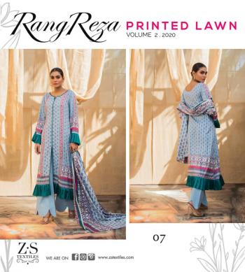 ZS textile rangreza Lawn vol 2 Pakistani Suits Wholesaler