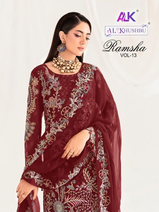 Al Khushbu Zaha Ramsha 14 Pakistani Suits catalog wholesaler 1